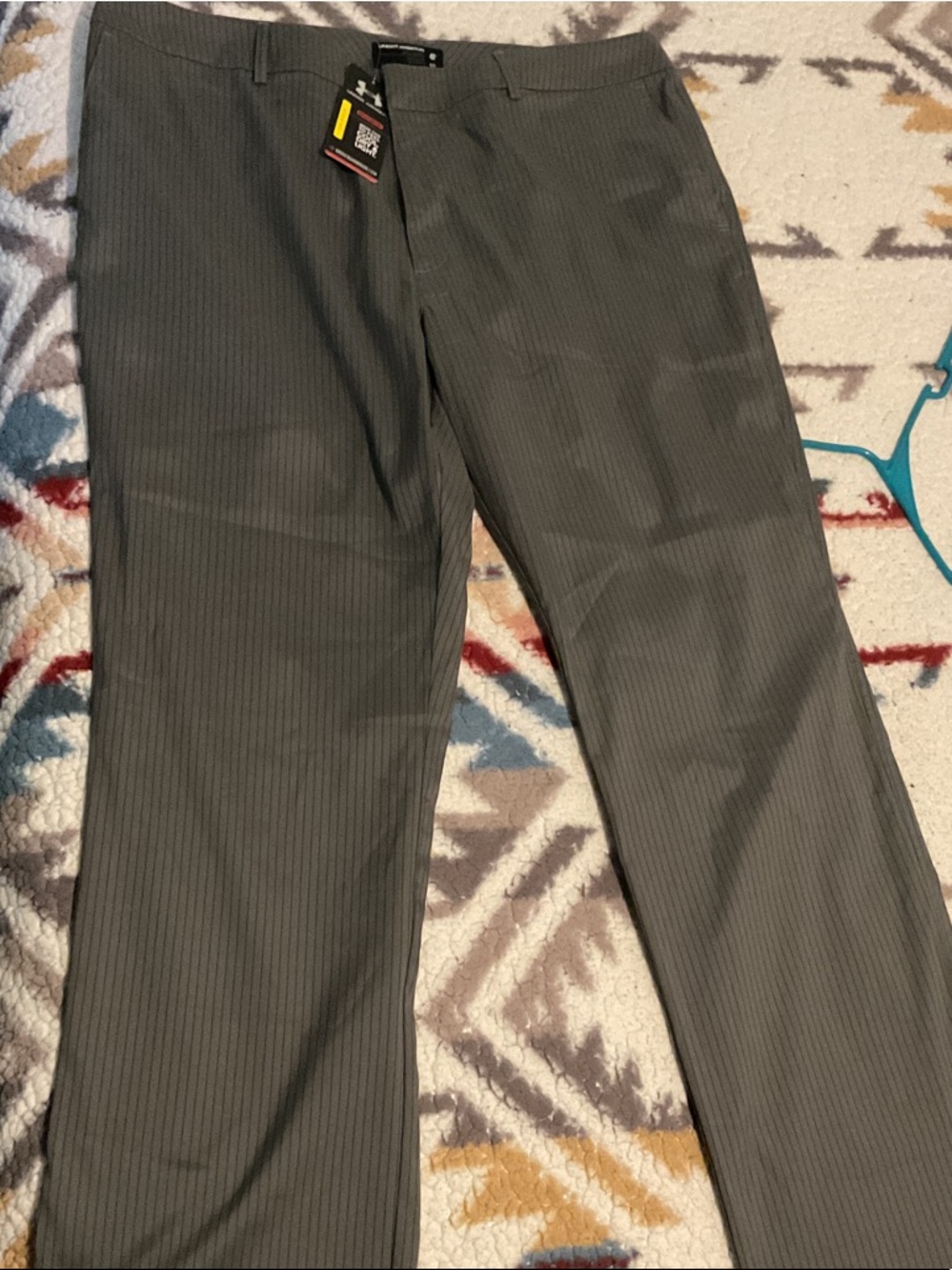 Under Armour Men's Gray Pinstripe Dress Pants